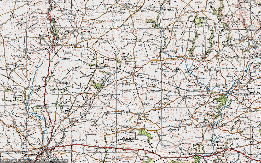Old Map of Historic Map covering Selvedge in 1922