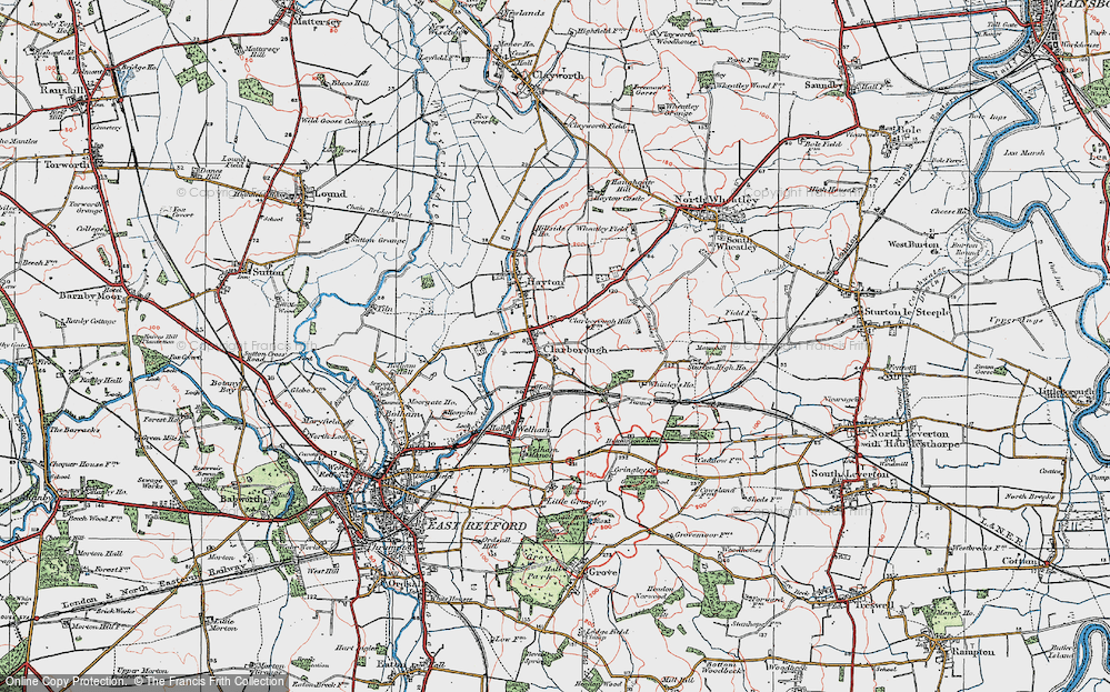 Old Map of Clarborough, 1923 in 1923
