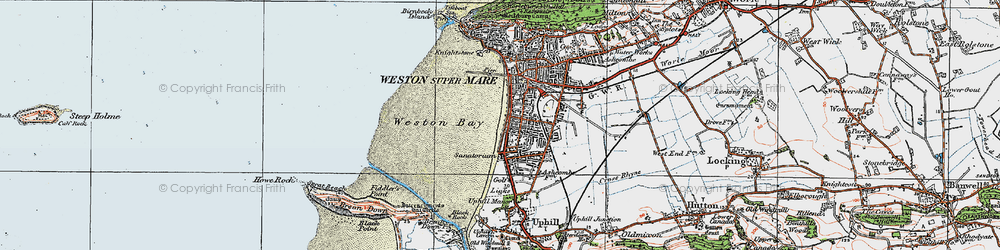 Old map of Weston Bay in 1919