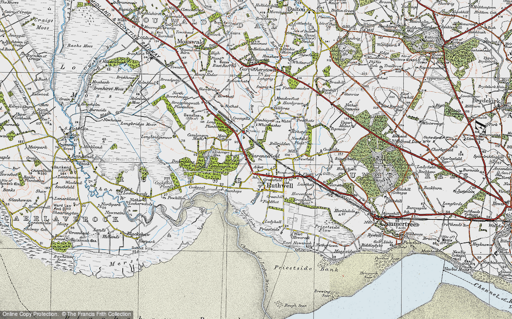 Old Map of Historic Map covering Aiket in 1925