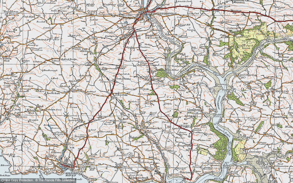 Old Map of Historic Map covering Bastleford in 1922