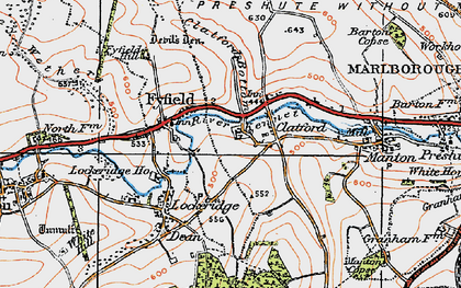 Old map of Clatford in 1919