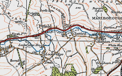 Old map of River Kennet in 1919
