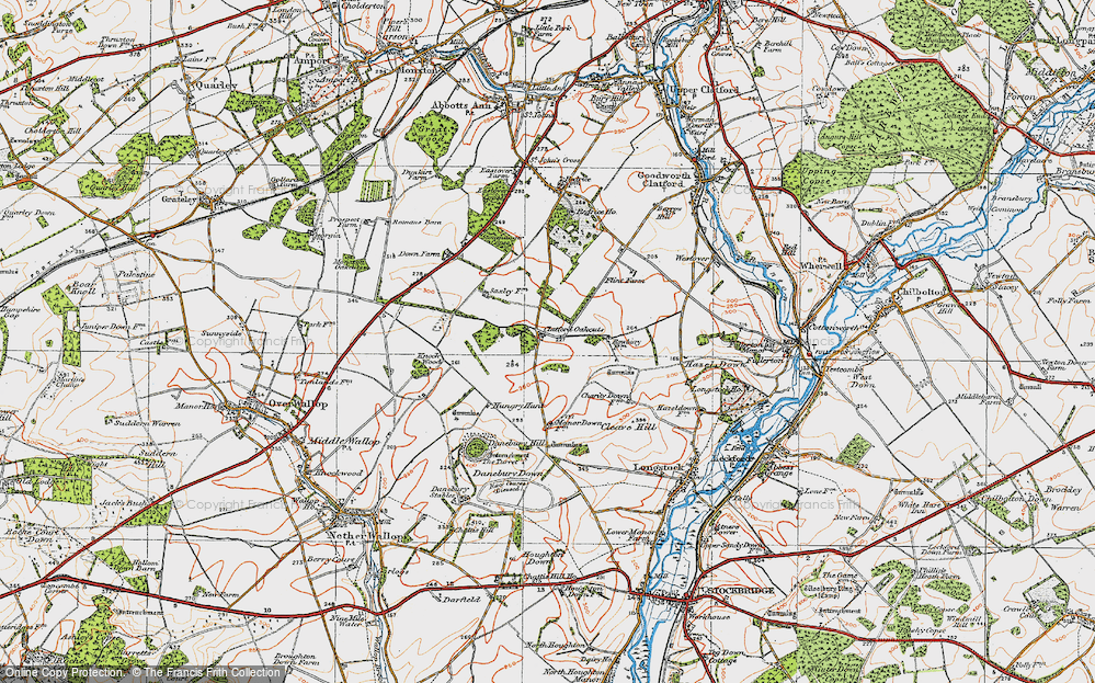 Old Map of Clatford Oakcuts, 1919 in 1919