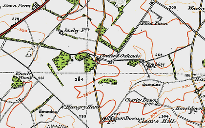 Old map of Clatford Oakcuts in 1919
