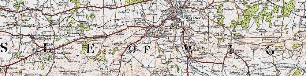 Old map of Clatterford in 1919