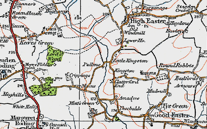 Old map of Clatterford End in 1919