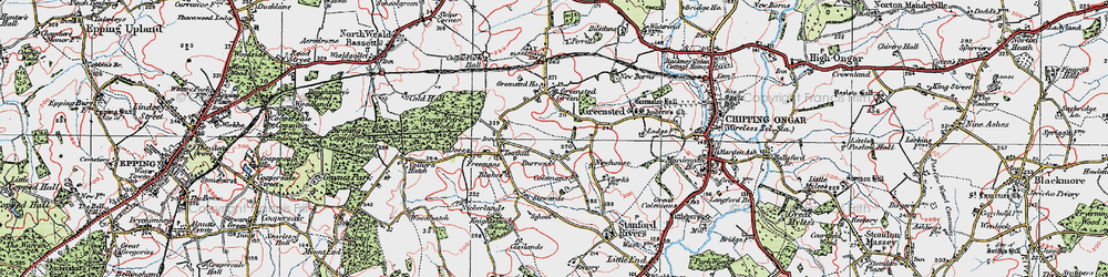 Old map of Clatterford End in 1920