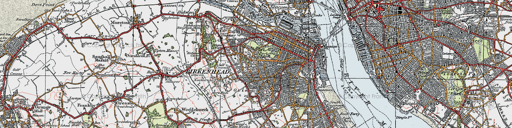 Old map of Birkenhead Park in 1923