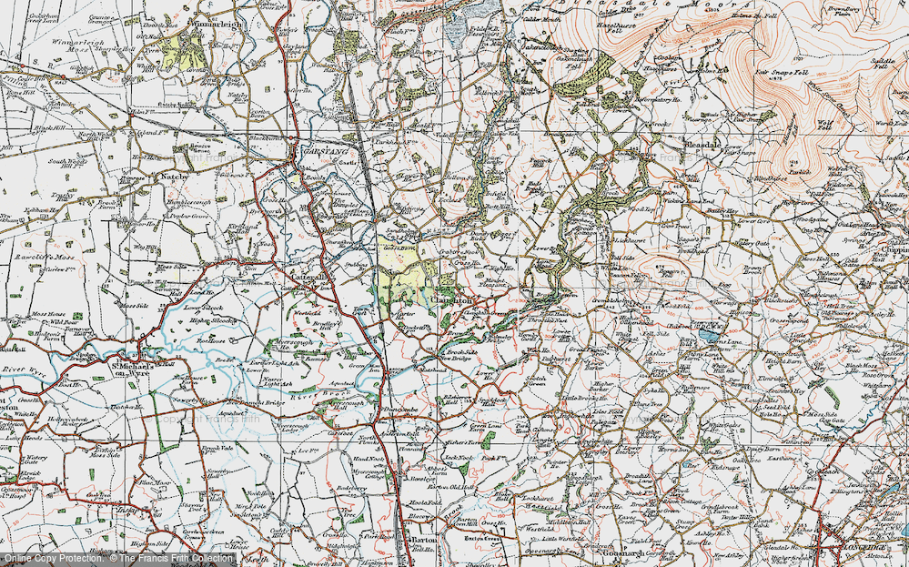 Old Map of Historic Map covering Brow Top in 1924