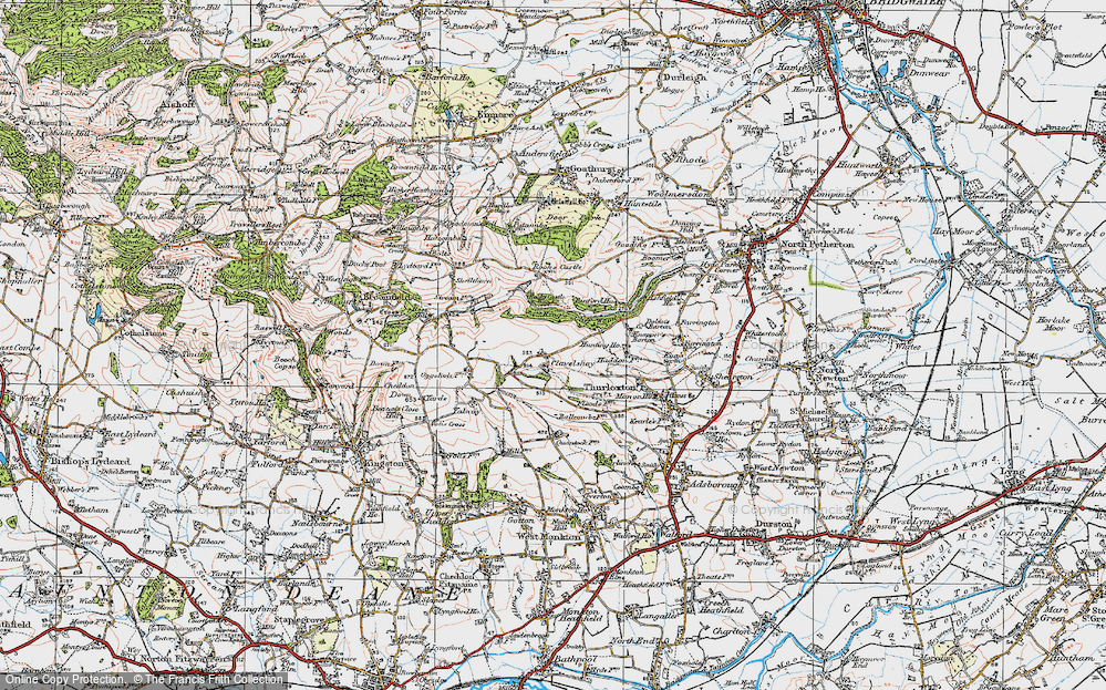 Old Map of Historic Map covering Yalway in 1919