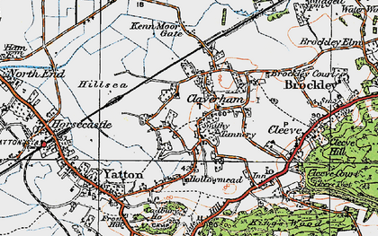 Old map of Claverham in 1919