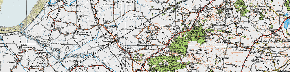 Old map of Claverham in 1919