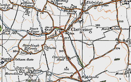 Old map of Clavering in 1919