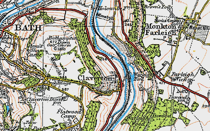 Old map of Claverton in 1919