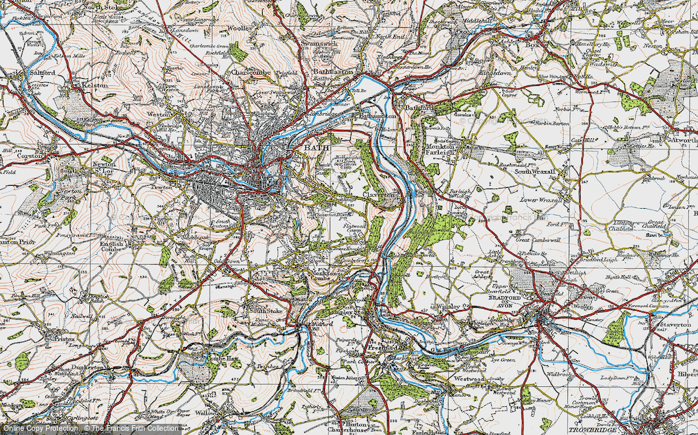 Old Map of Claverton Down, 1919 in 1919