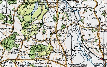 Old map of Brynhelygen in 1922