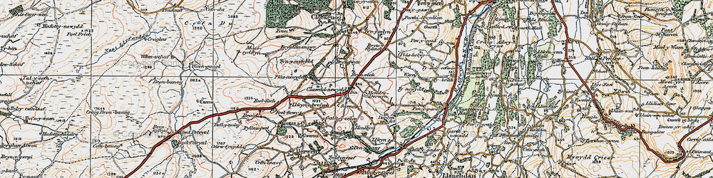 Old map of Bryngwyn in 1922