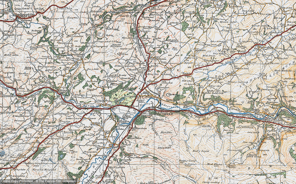 Old Map of Clawdd Poncen, 1922 in 1922