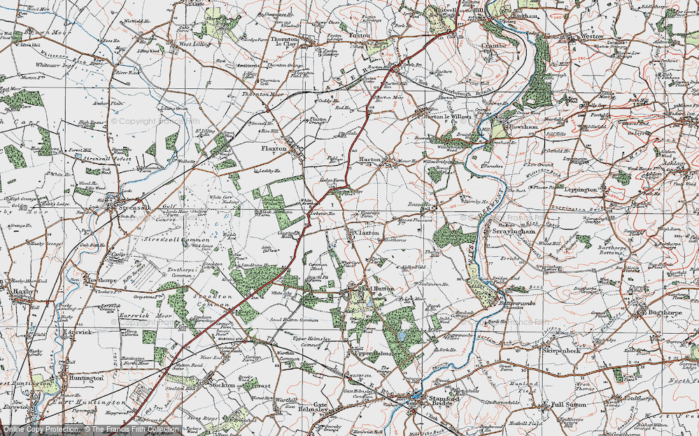 Old Map of Historic Map covering Aldby Field Ho in 1924