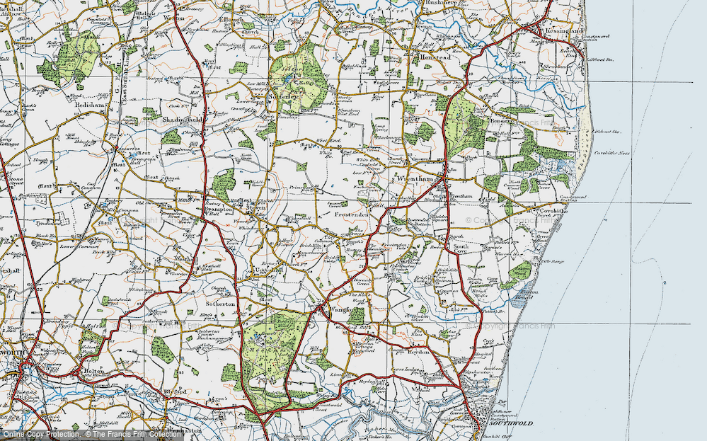Old Map of Clay Common, 1921 in 1921