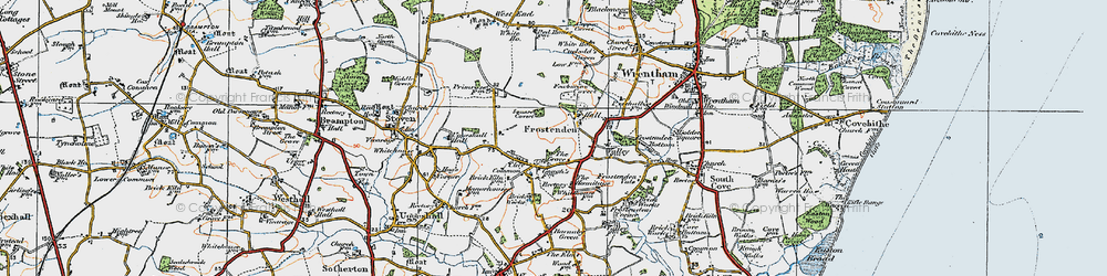 Old map of Clay Common in 1921