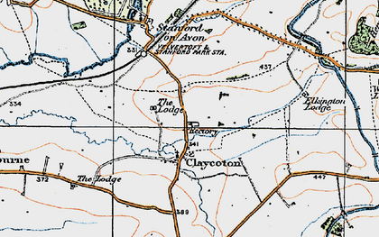 Old map of Clay Coton in 1920