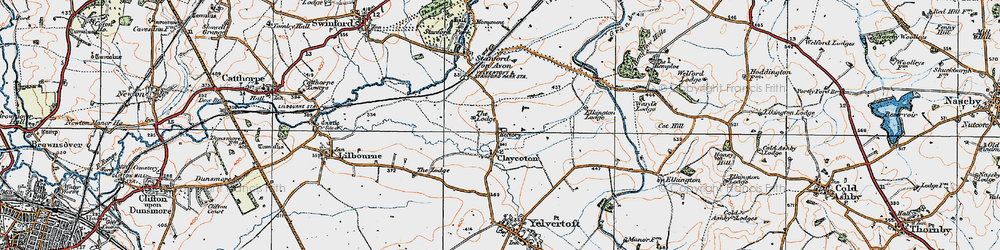Old map of Clay Coton in 1920