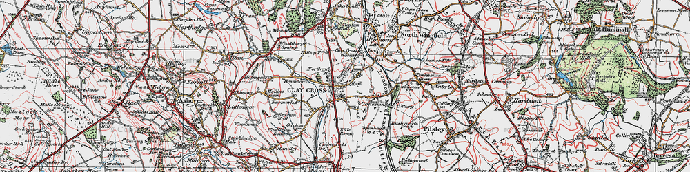 Old map of Clay Cross in 1923