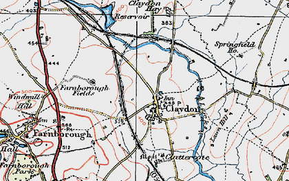 Old map of Claydon in 1919