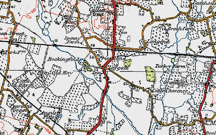 Old map of Claygate in 1921