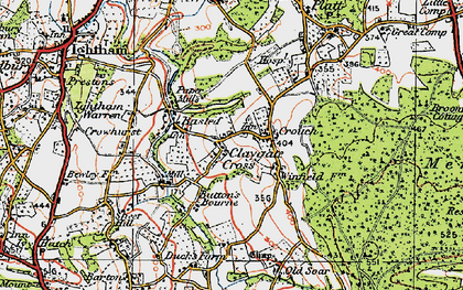 Old map of Claygate Cross in 1920