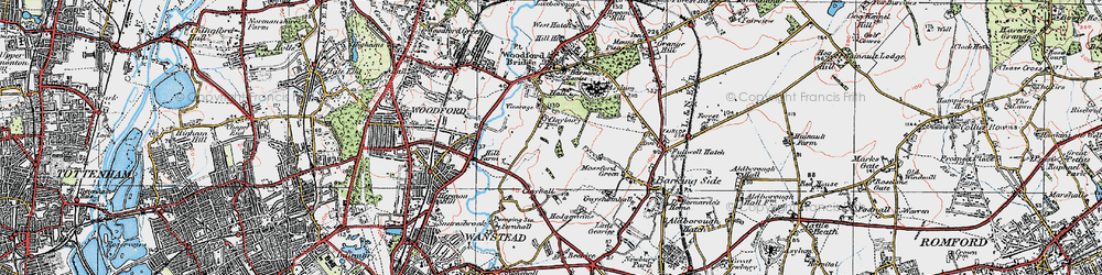 Old map of Clayhall in 1920
