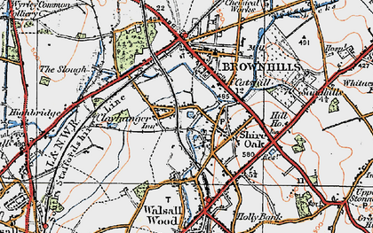 Old map of Clayhanger in 1921