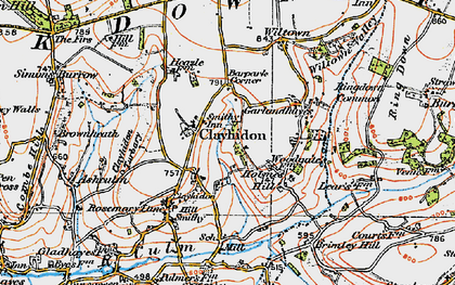 Old map of Clayhidon in 1919