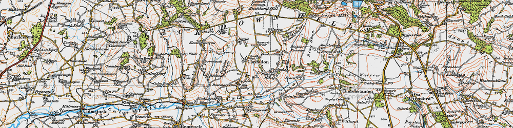 Old map of Clayhidon in 1919