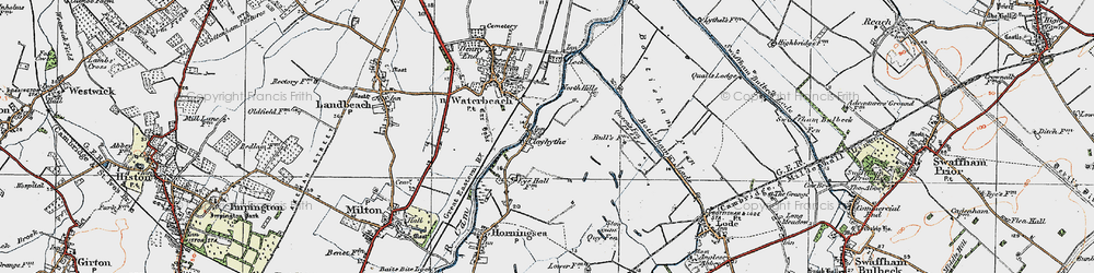 Old map of Bottisham Lode in 1920