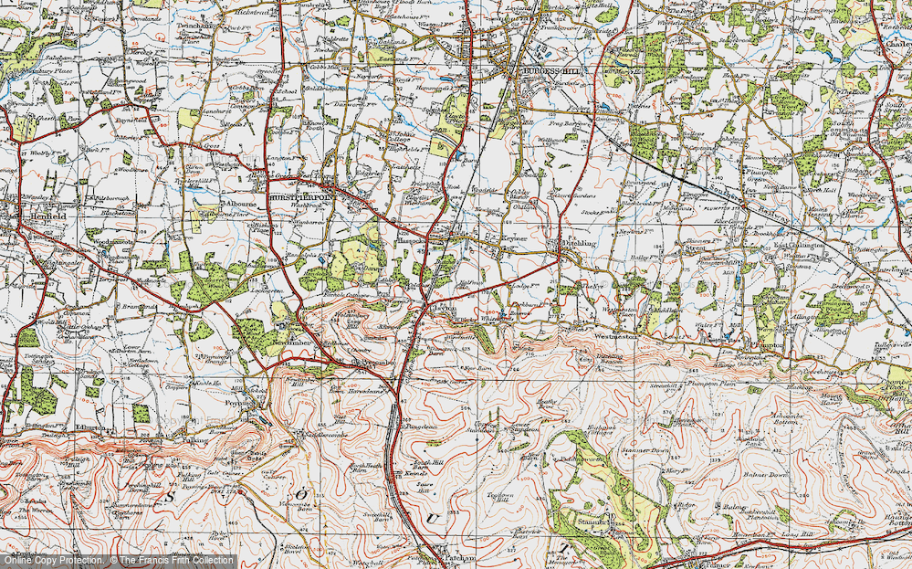 Old Map of Historic Map covering Butcher's Wood in 1920