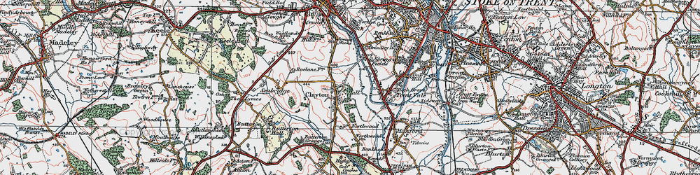 Old map of Clayton in 1921