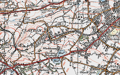 Old map of Clayton in 1925