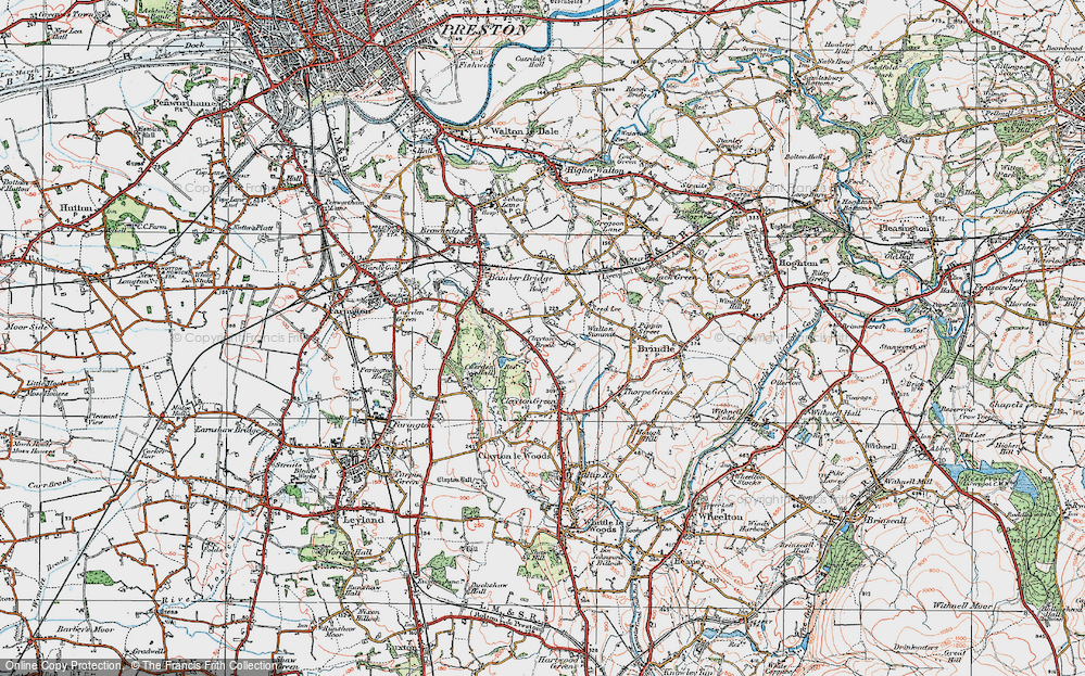 Old Map of Clayton Brook, 1924 in 1924