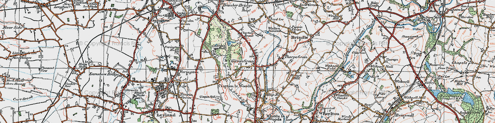 Old map of Clayton Green in 1924
