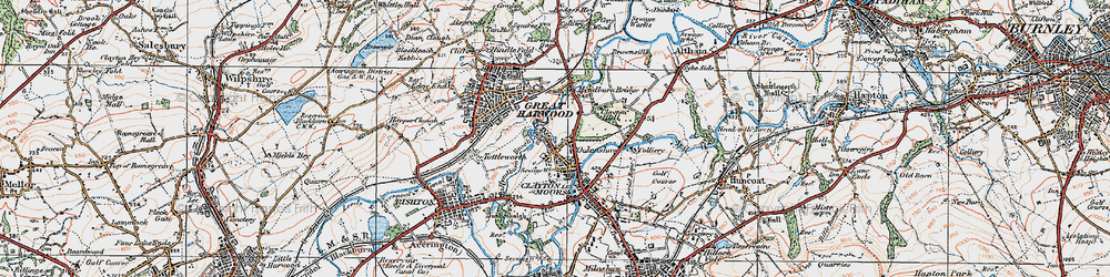 Old map of Clayton-Le-Moors in 1924