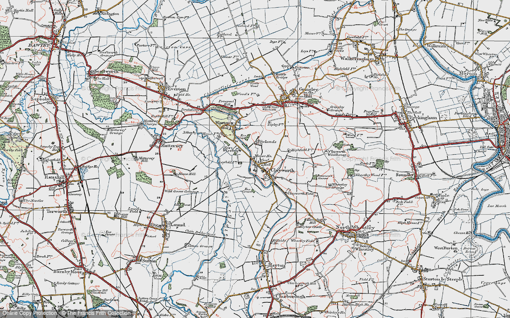Old Map of Clayworth, 1923 in 1923
