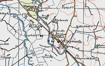 Old map of Clayworth in 1923