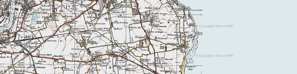 Old map of Cleadon in 1925
