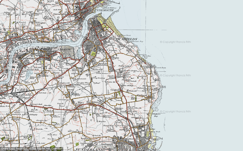 Old Map of Cleadon Park, 1925 in 1925