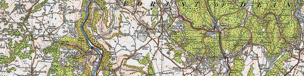 Old map of Clearwell in 1919