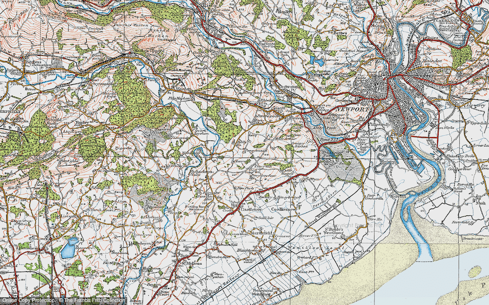 Old Map of Historic Map covering Brynhedydd in 1919