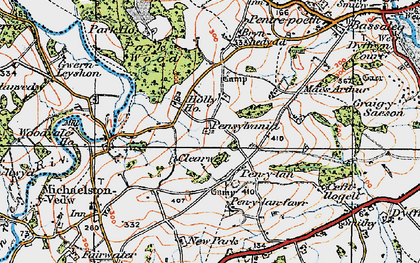 Old map of Brynhedydd in 1919